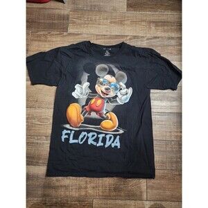 Disney Youth XL 14/16 Black Mickey Mouse & Friends Florida Short Sleeve T-Shirt